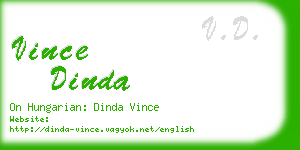 vince dinda business card
